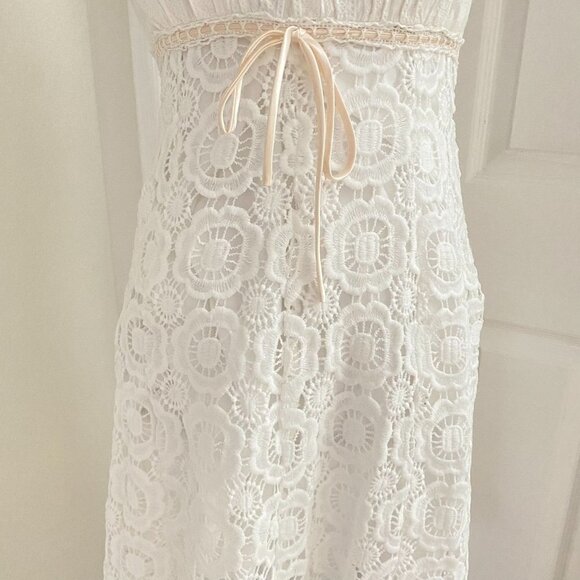 Betsey Johnson Novelty Cotton and Venise Lace Tulip Mini Dress Sz 10 - Picture 7 of 13